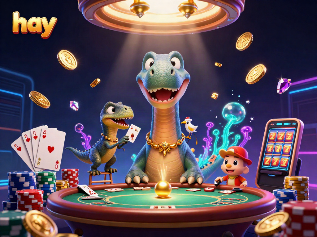 Engage in casino excitement with hay while surrounded by vibrant characters and stunning visuals.
