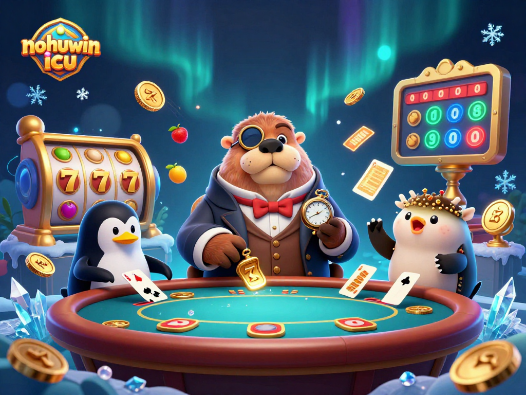 Experience exciting gameplay at nohuwin icu with the jolly walrus and friends at the underwater poker table.