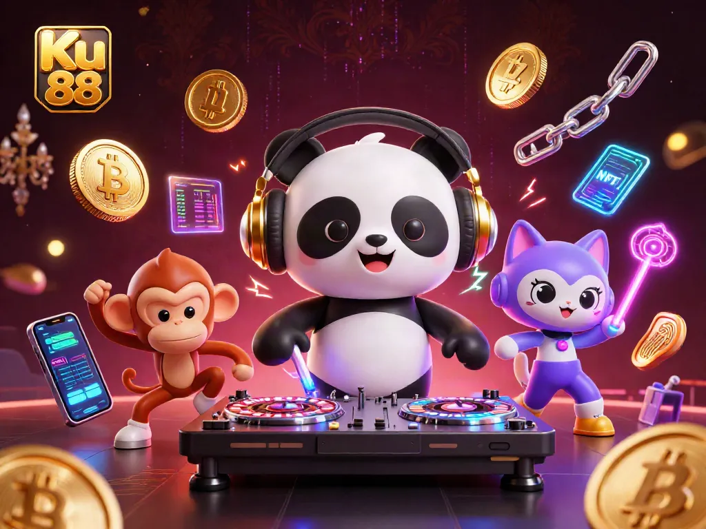 Bet on Ku 88 with vibrant digital casino elements and interactive 3D characters energizing the scene.