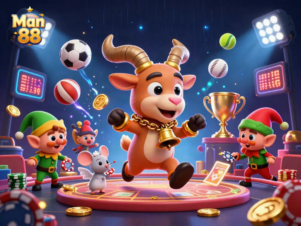 Experience thrilling wins at Man 88 with a vibrant casino scene filled with sports betting excitement.