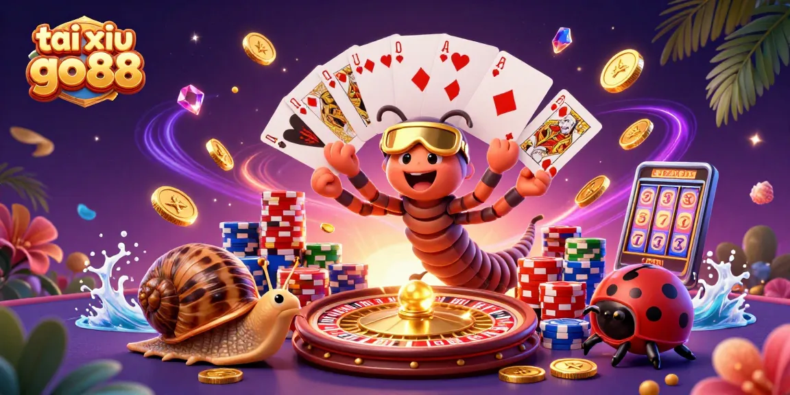 Experience the thrill of tai xiu go88 with colorful characters and exciting game elements in a vibrant casino scene.