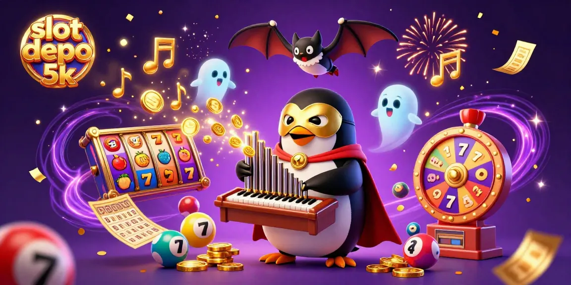 Experience the thrill of slot depo 5k with dynamic games and winning opportunities in vibrant 3D illustration.