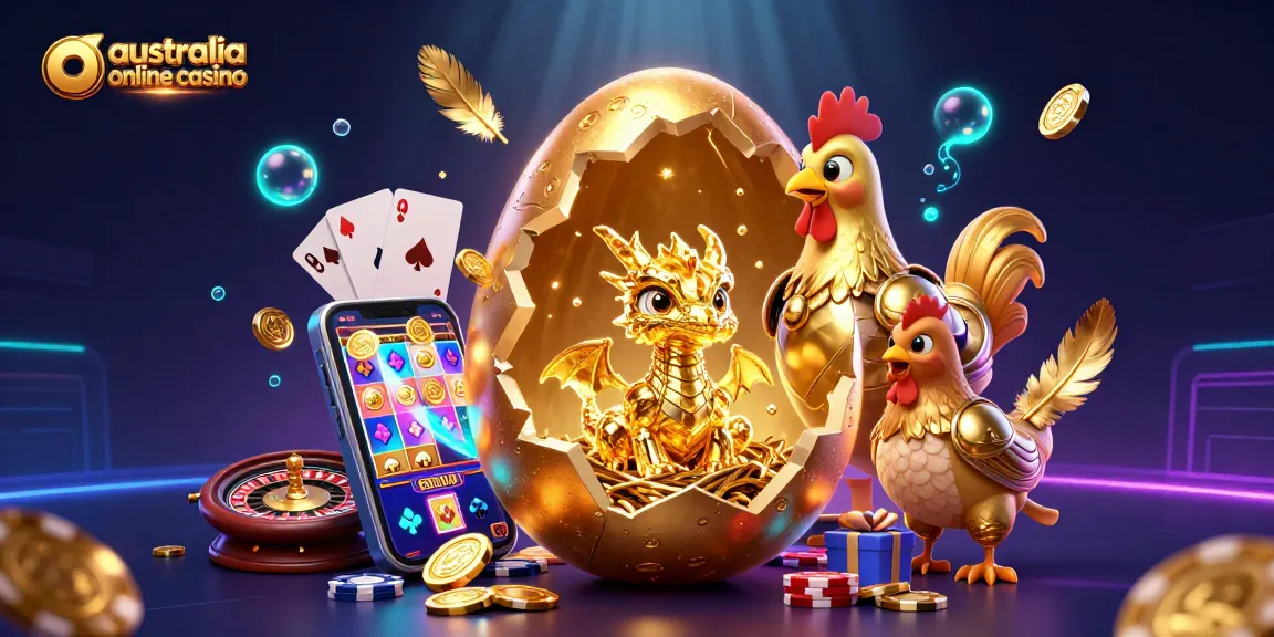 Experience the excitement of australia online casino with a golden baby dragon and dynamic gaming elements.