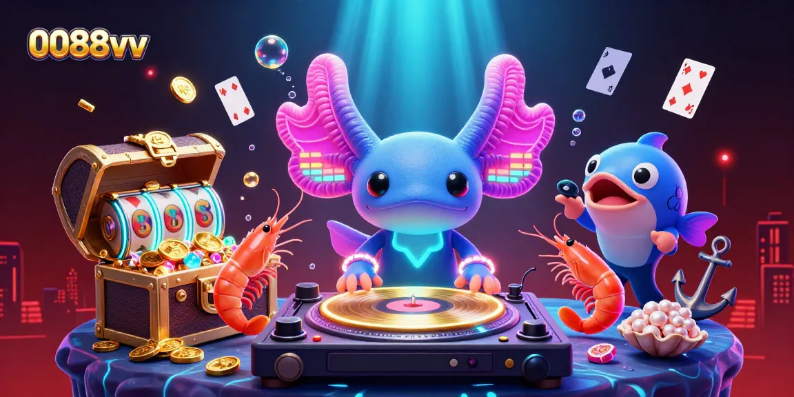 Experience vibrant underwater adventure with 0088vv, featuring lively seafood gaming characters.
