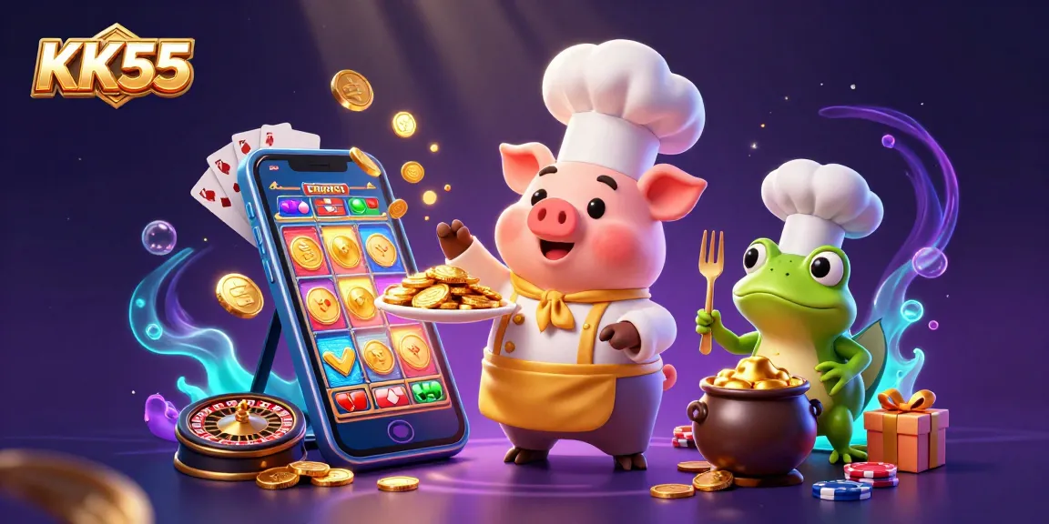 Experience thrilling gaming at KK55 with immersive casino elements and vibrant 3D characters.