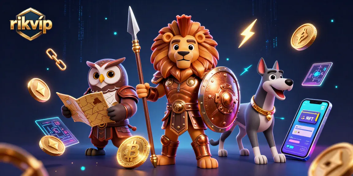 Experience thrilling gameplay at rikvip with vibrant casino characters and crypto elements.