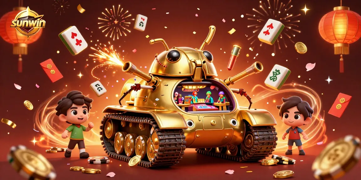 Experience sunwin's vibrant casino world with golden beetle tank and dynamic casino elements.