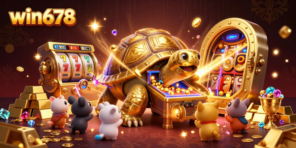 Experience excitement at win678 with dynamic slot machines and treasures bursting from a vault.