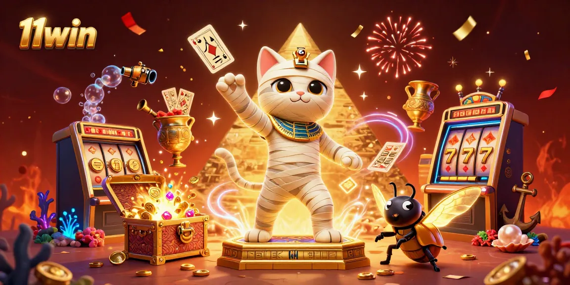 Experience thrilling wins with 11win as the Egyptian mummy cat bursts from the pyramid!