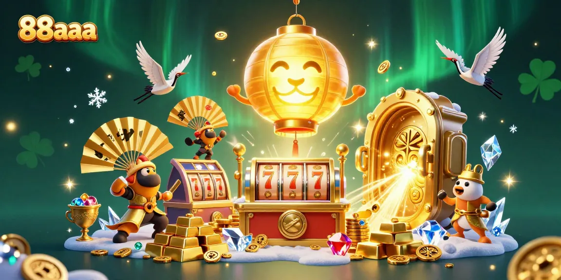 Experience thrilling 88aaa slot games surrounded by golden fortunes and mystical symbols.