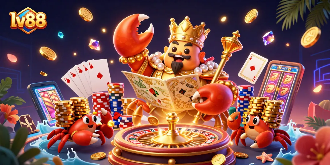 Witness the thrilling atmosphere of lv88, where a golden crab emperor commands the casino universe.