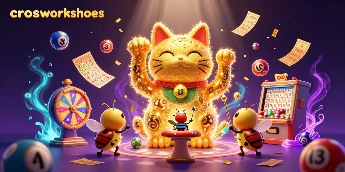 Experience the magic with crocsworkshoes' vibrant casino-themed illustration full of lottery fun.