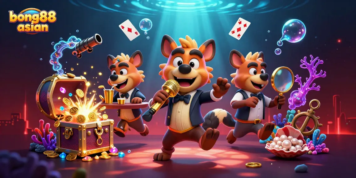 Witness the excitement of bong88asian with hyenas in a vibrant casino atmosphere.