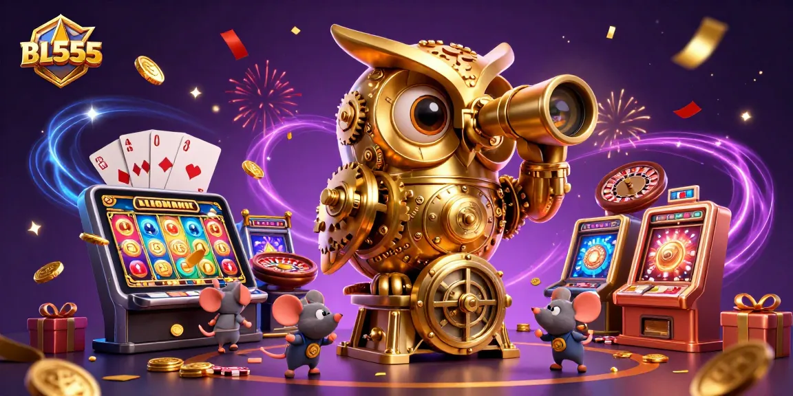 Experience thrilling games at BL555 with a whimsical owl and animated games galore.